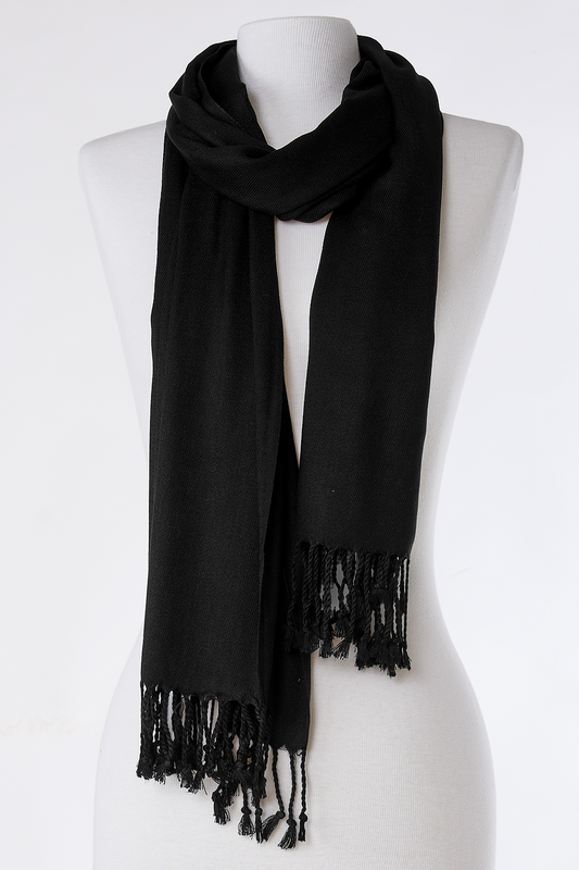   - Pashmina Leve de viscose preto | 35x180cm- Scarf Me 