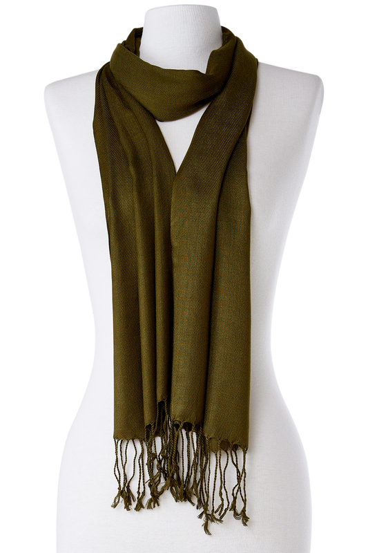   - Pashmina Leve de viscose verde militar | 35x180cm- Scarf Me 