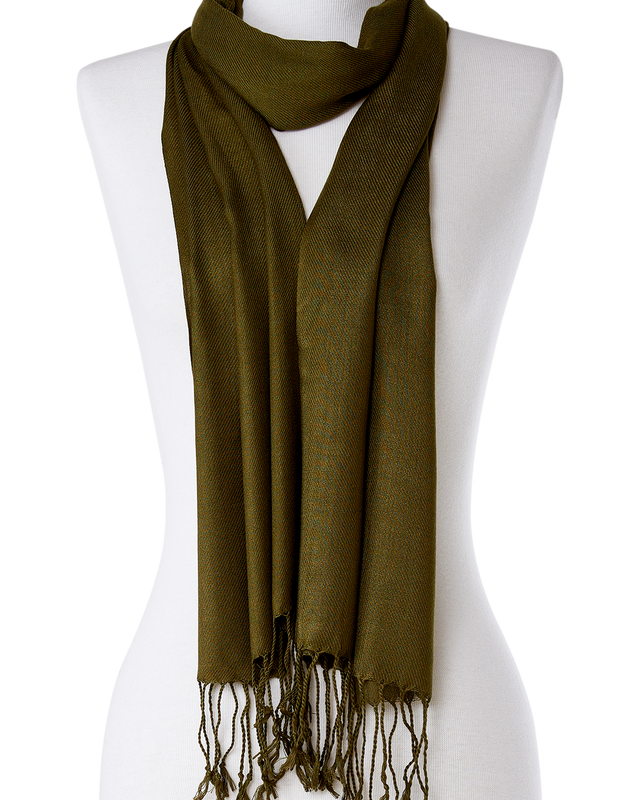   - Pashmina Leve de viscose verde militar | 35x180cm- Scarf Me 