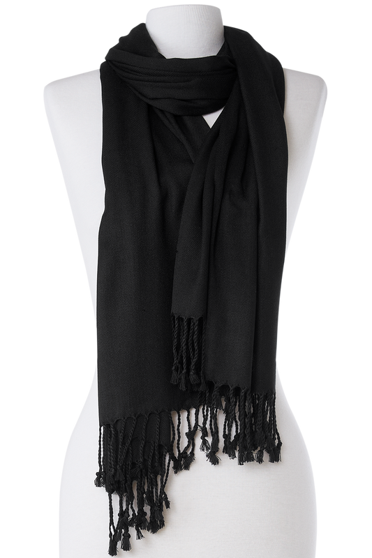 Pashmina preta de viscose