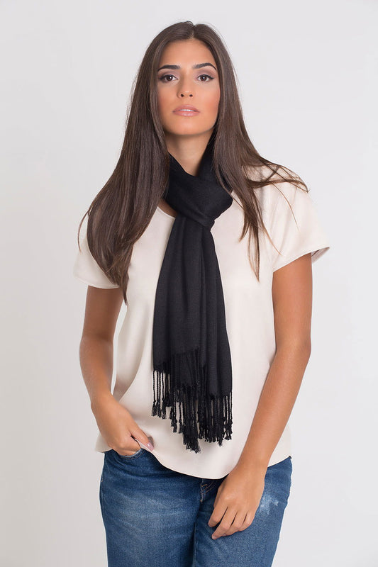 Pashmina preta de viscose