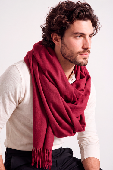 Pashmina vinho em toque de lã