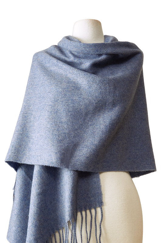   - Pashmina lisa em toque de lã jeans | 70x180cm- Scarf Me 