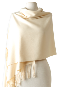   - Pashmina lisa em toque de lã off white | 70x180cm- Scarf Me 