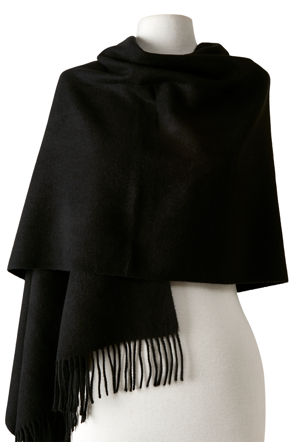   - Pashmina lisa em toque de lã preto | 70x180cm- Scarf Me 