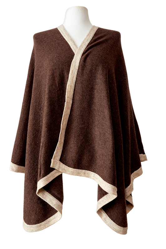   - Poncho Kali de cashmere chocolate- Scarf Me 