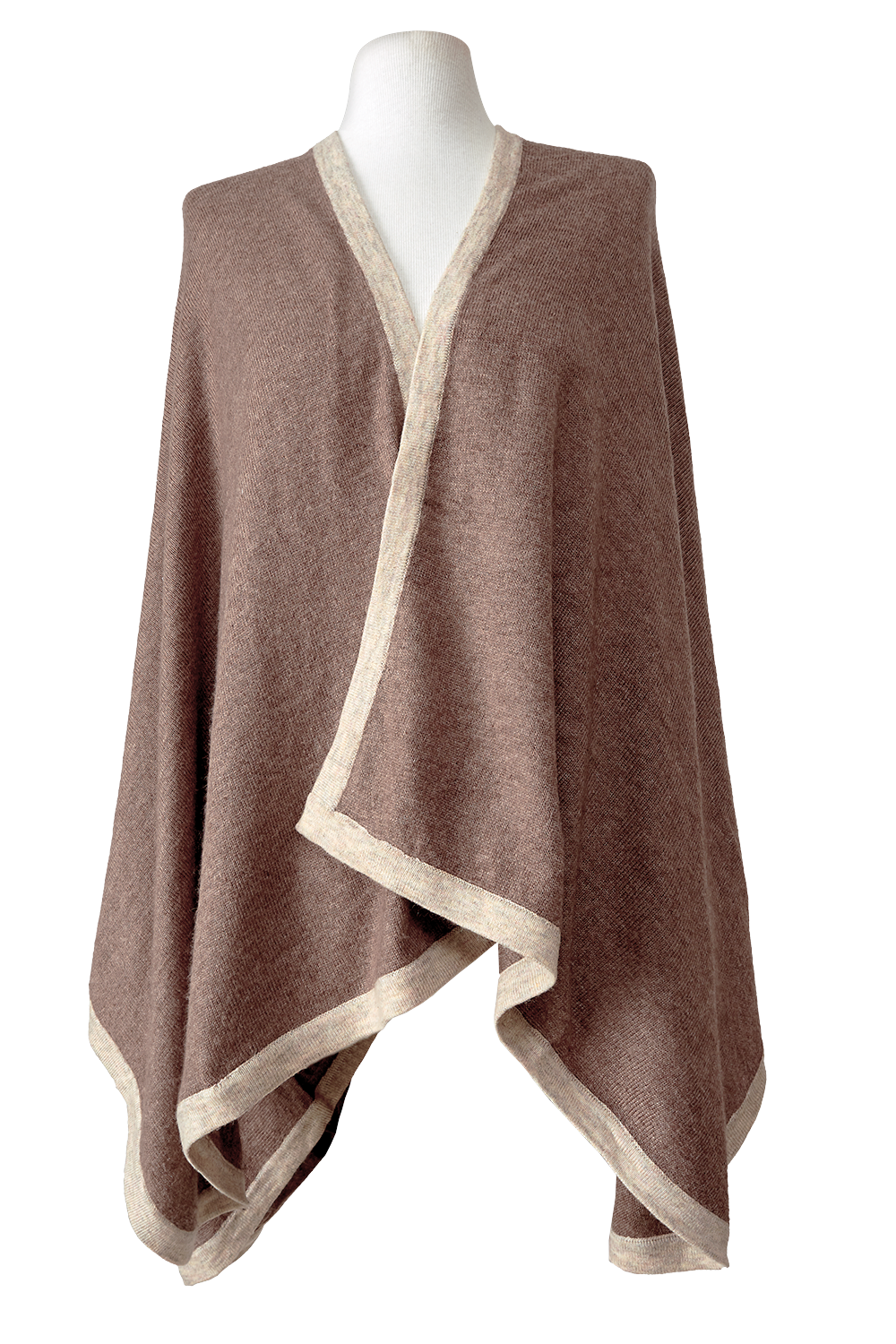   - Poncho Kali de cashmere marrom- Scarf Me 