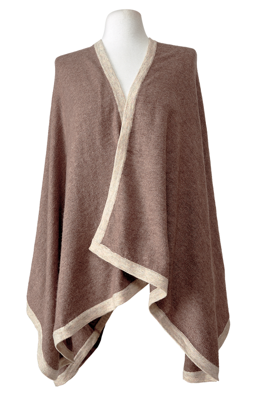   - Poncho Kali de cashmere marrom- Scarf Me 