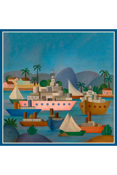 Max lenço Porto I em mousseline de seda | 130x130cm