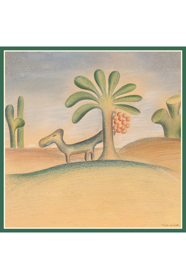 Landscape with Anthropophagic Animal III Scarf in polyester satin | 90x90cm