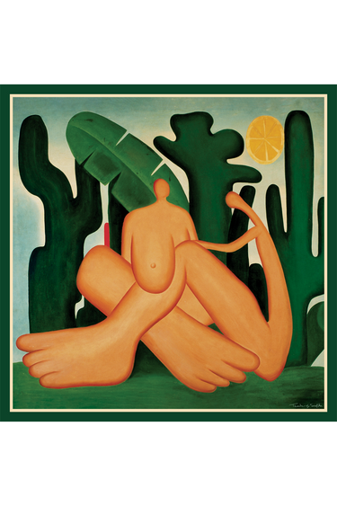 Lenço Antropofagia em cetim de seda | 110x110cm