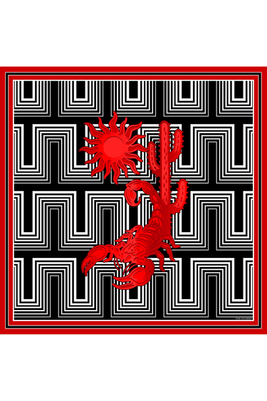 Bandana Scorpion em algodão | 110x110cm
