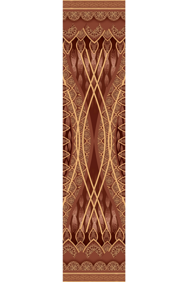 Echarpe Grand Mosque mocha em mousseline de poliéster | 45x210cm