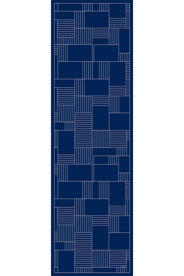Echarpe Módulo azul em mousseline de seda | 60x210cm