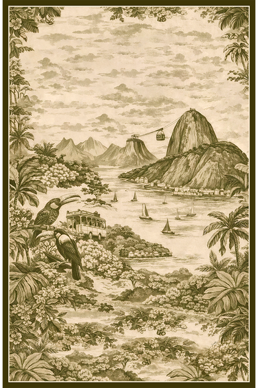 Pareô double face Rio Vintage em cetim de seda | 130x200cm