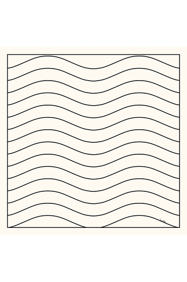 Lenço double face Curva off white em cetim de seda | 40x40cm