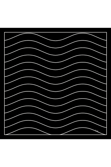 Lenço double face Curva em cetim de seda | 90x90cm