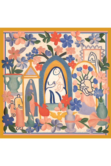 Brazilian Religion Scarf in Polyester Satin | 90x90cm