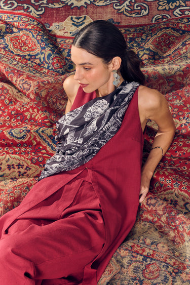 Lenço Ancestralidade em cetim de poliéster | 90x90cm