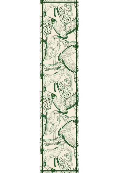 Echarpe Silhuetas off white em mousseline de seda | 60x210cm