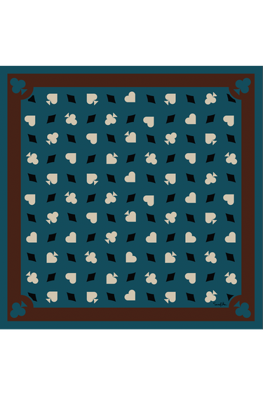 Bandana Naipes marrom em algodão | 65x65cm