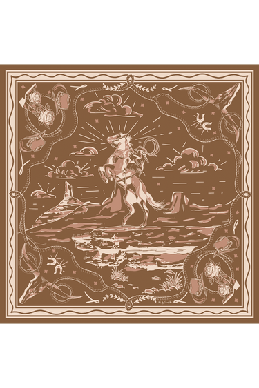 Lenço double face Amazona em cetim de seda | 110x110cm