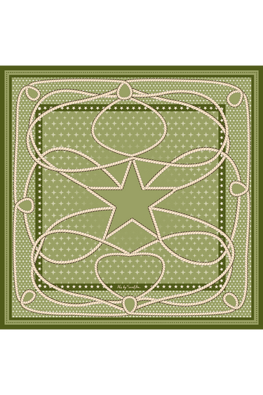 Lenço double face Bandana Cordas em cetim de seda | 90x90cm