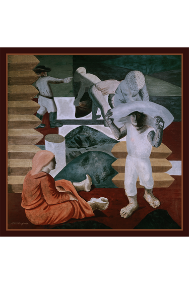 Lenço double face Café em cetim de seda | 90x90cm