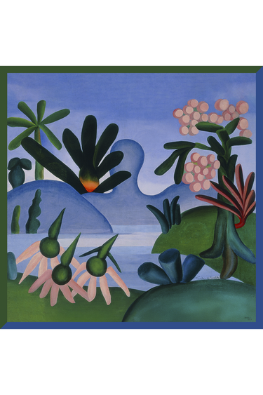 Lenço double face O Lago em cetim de seda | 90x90cm