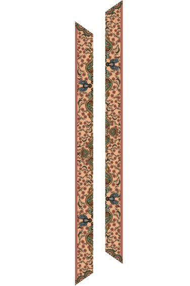 Twilly Oriental rosé em cetim de poliéster | 8x130cm