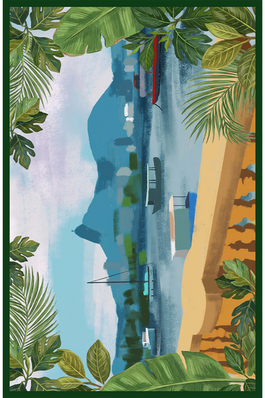 Pareô double face Urca em cetim de seda | 130x200cm