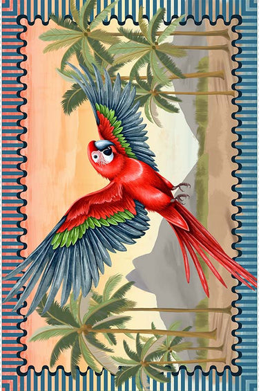 Pareô Arara Carioca em viscose | 130x200cm