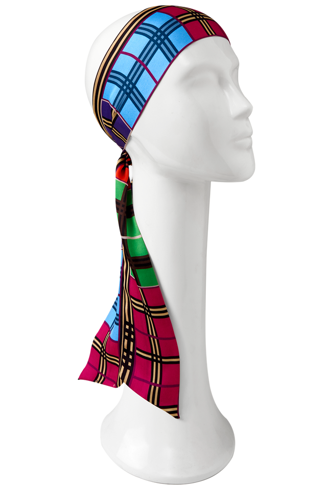   - TWILLY XADREZ COLOR EM CETIM POLIÉSTER | 8X130CM- Scarf Me 