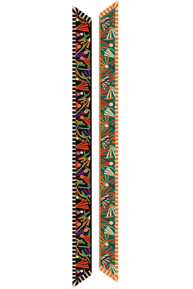 Twilly Chor geométrico em cetim de seda | 8x130cm