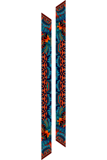   - Twilly Amazônia indígena em cetim de poliéster | 8x130cm- Scarf Me 