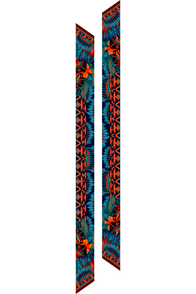   - Twilly Amazônia indígena em cetim de poliéster | 8x130cm- Scarf Me 