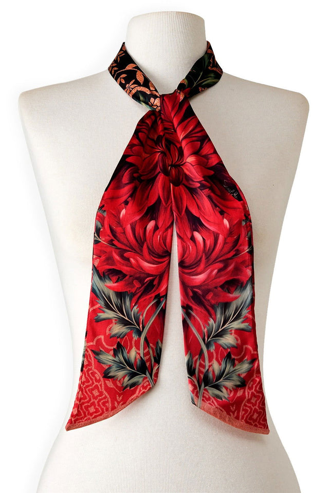   - Twilly Flair preto em cetim de poliéster | 8x130cm- Scarf Me 