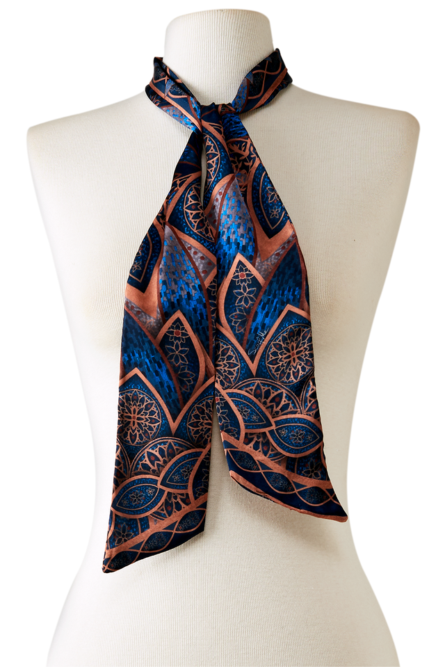   - Twilly Grand Mosque em cetim poliéster | 8x130cm- Scarf Me 