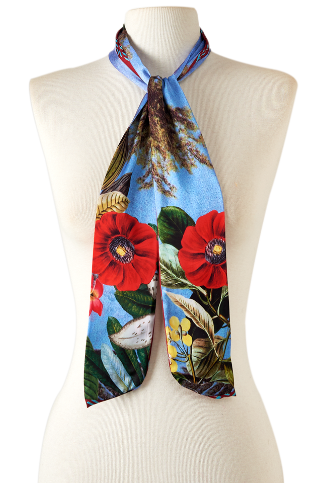   - Twilly Landscape em cetim poliéster | 8x130cm- Scarf Me 