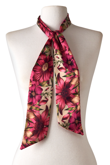   - Twilly Listras Primavera em cetim poliéster | 8x130cm- Scarf Me 