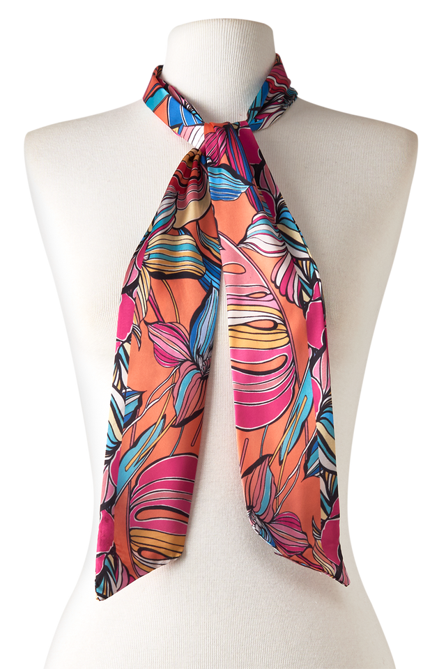  - Twilly Lívia em cetim poliéster | 8x130cm- Scarf Me 