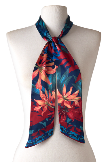   - Twilly Mata atlântica em cetim de poliéster | 8x130cm- Scarf Me 