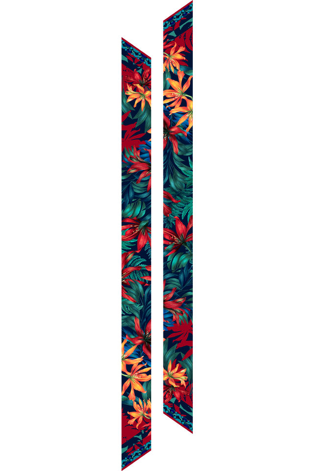   - Twilly Mata atlântica em cetim de poliéster | 8x130cm- Scarf Me 