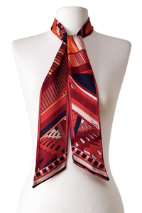   - Twilly Modern Dubai terroso em cetim poliéster | 8x130cm- Scarf Me 