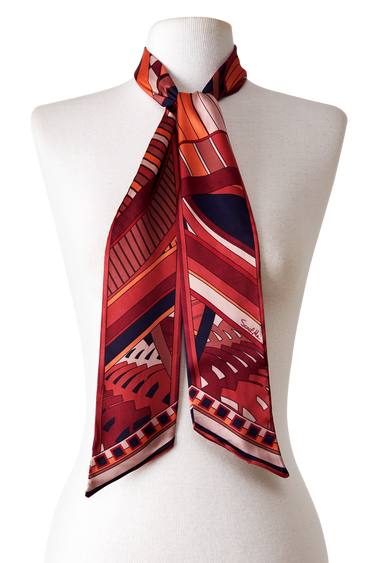   - Twilly Modern Dubai terroso em cetim poliéster | 8x130cm- Scarf Me 