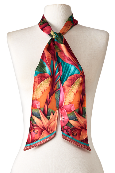   - Twilly Musáceas em cetim de poliéster | 8x130cm- Scarf Me 