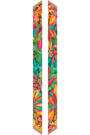   - Twilly Musáceas em cetim de poliéster | 8x130cm- Scarf Me 
