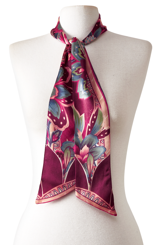   - Twilly Nyla em cetim de seda | 8x130cm- Scarf Me 