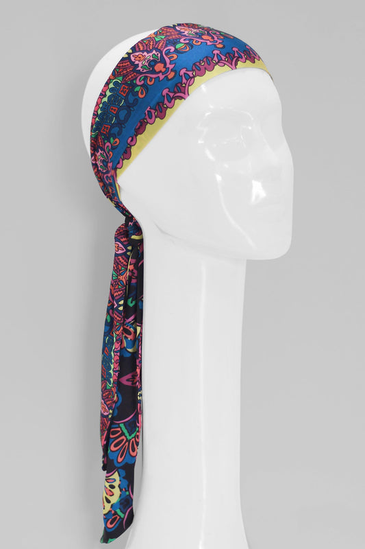   - Twilly Onça multicolor em cetim de poliéster | 8X130cm- Scarf Me 