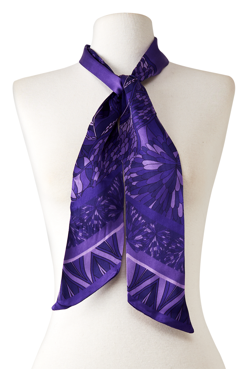   - Twilly Ramos de Púrpura roxo em cetim de seda | 8x130cm- Scarf Me 